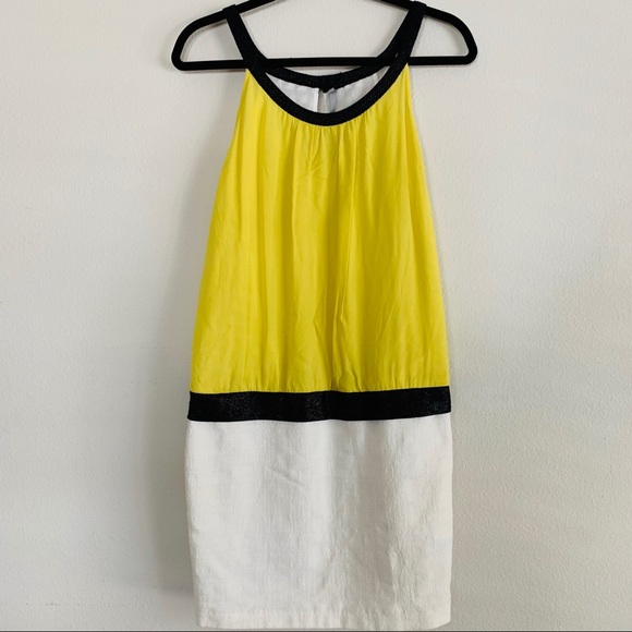 Cop Copine Dresses & Skirts - Cop Copine Yellow Color Block Cocktail Dress
